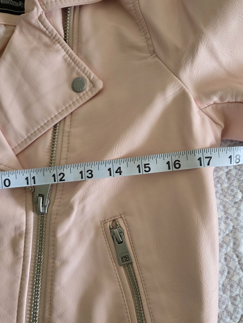 Levi Strauss & Co Rosewood Faux Leather Zipper Utility Biker Jacket Size S - Picture 9 of 13